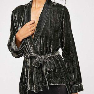 CP Shades velvet tie waist jacket